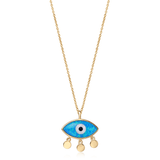 Fervor Montreal Divine Eye- Synthetic Opal Vintage Necklace With Detail