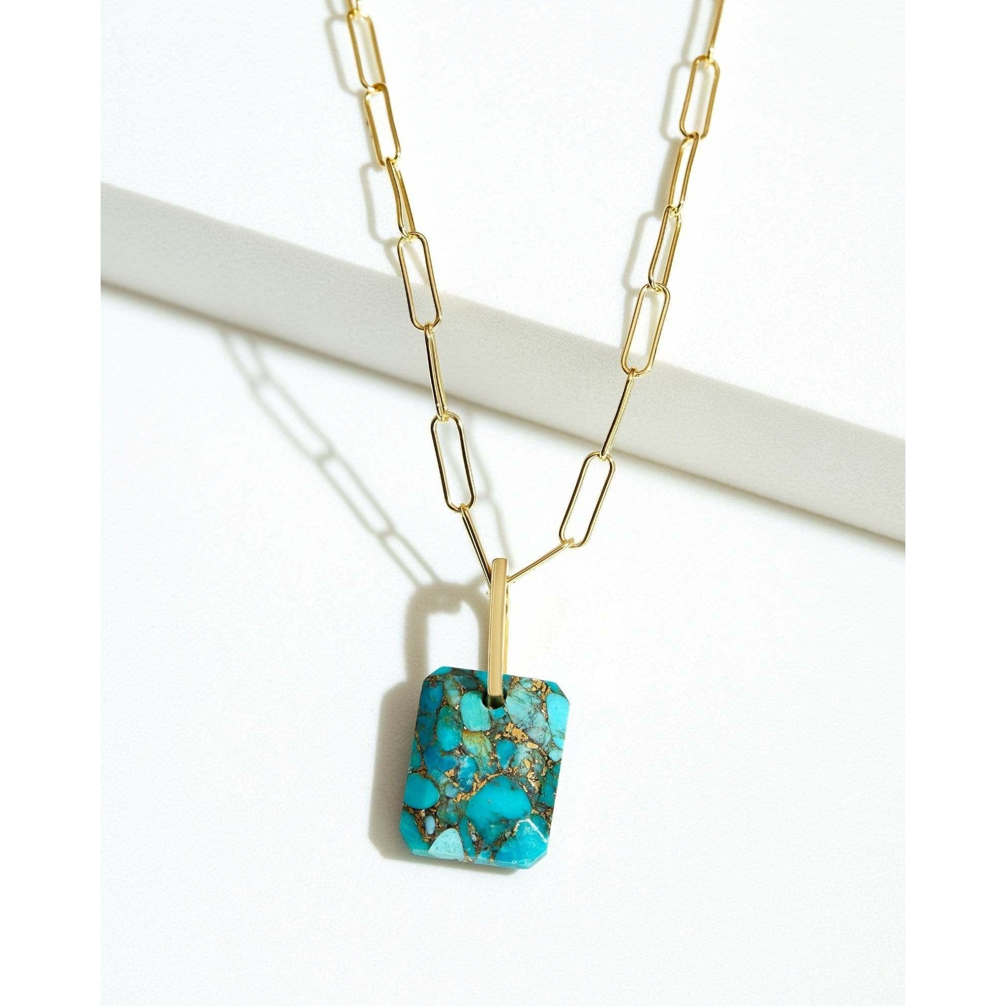 Fervor Montreal Necklace Copper Turquoise Slab