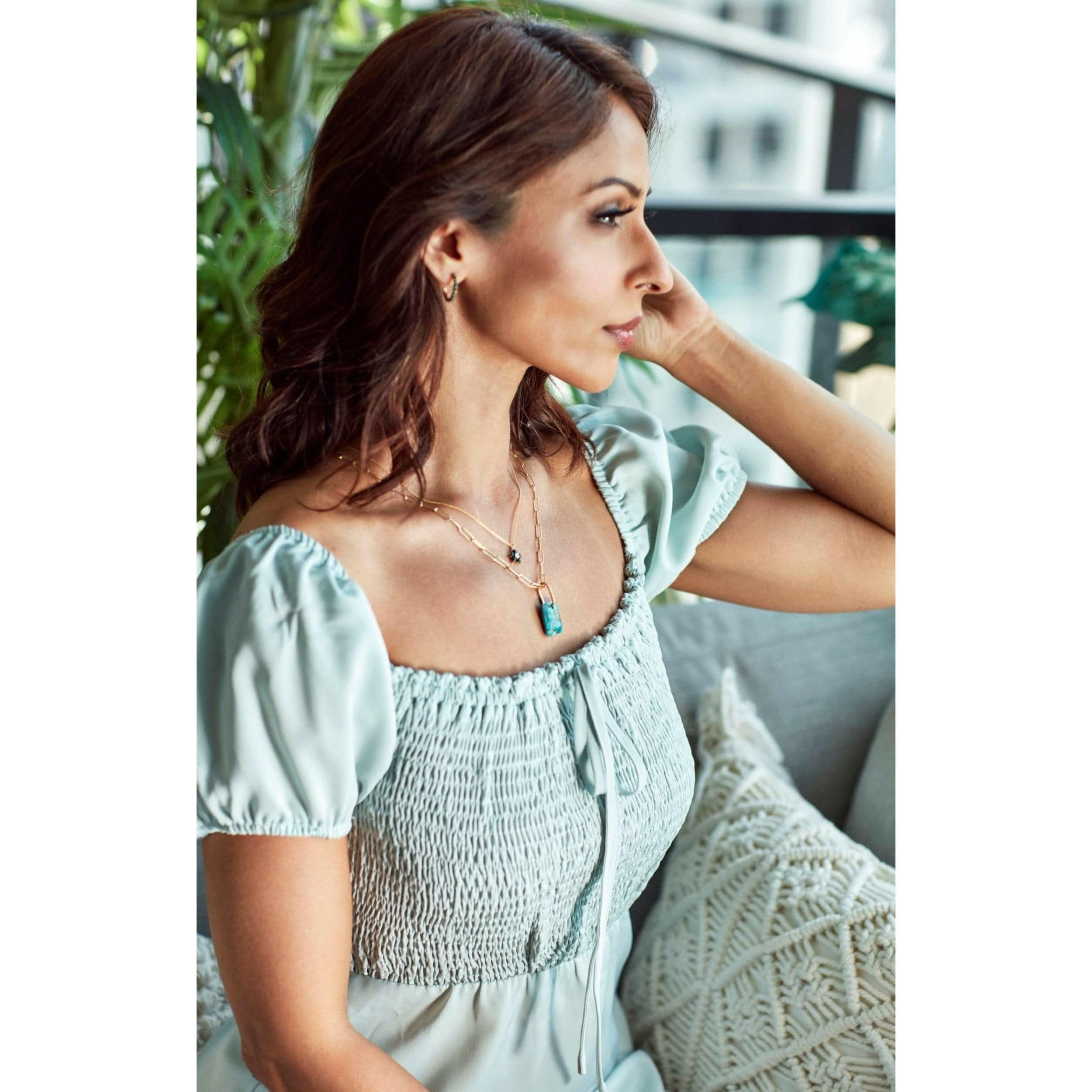 Fervor Montreal Necklace Copper Turquoise Slab