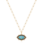 Fervor Montreal Necklace Divine Eye- Synthetic Opal Vintage Lucky Eye Necklace