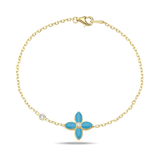 Fervor Montreal Vintage Blue Moroccan Flower Bracelet