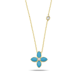 Fervor Montreal Vintage Blue Moroccan Flower Necklace