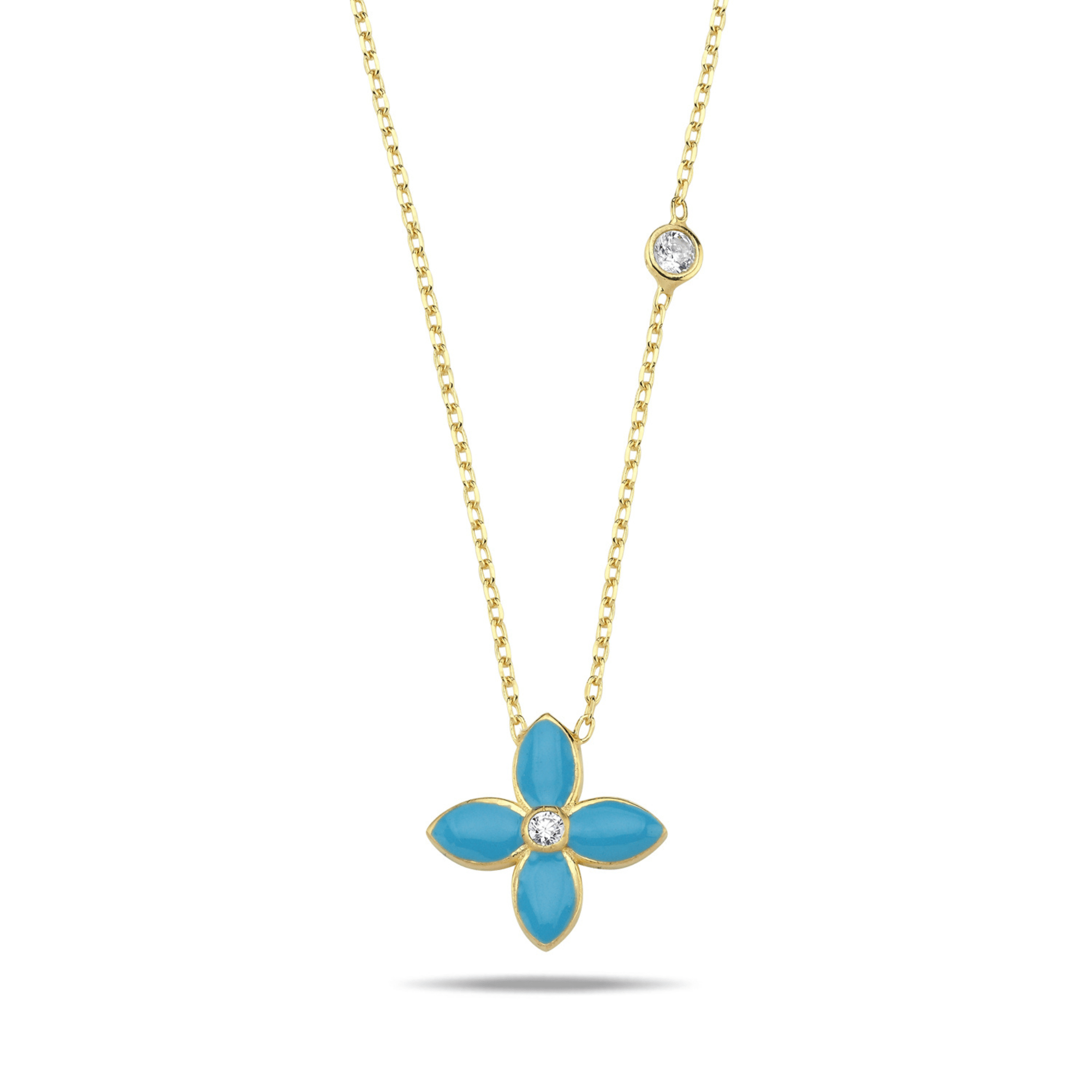 Fervor Montreal Vintage Blue Moroccan Flower Necklace