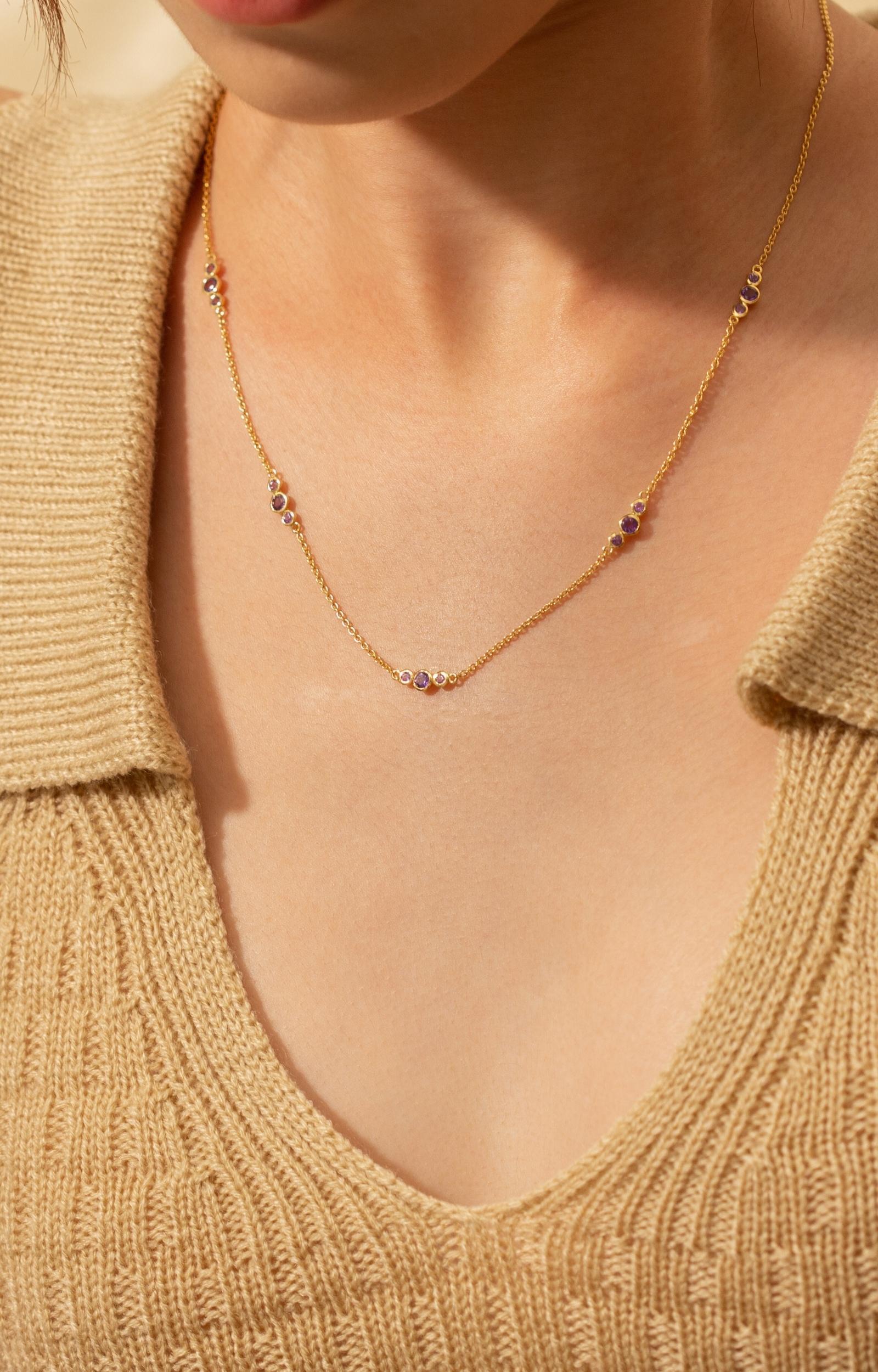 Fervor Montreal African Amethyst Bubbles Necklace