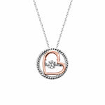 Fervor Montreal Dancing Gems Heart Necklace- Two Tone