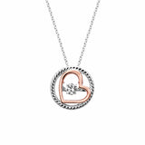Fervor Montreal Dancing Gems Heart Necklace- Two Tone