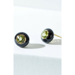 Fervor Montreal Earrings Black Enamel Rose Cut Peridot Earrings