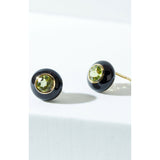 Fervor Montreal Earrings Black Enamel Rose Cut Peridot Earrings