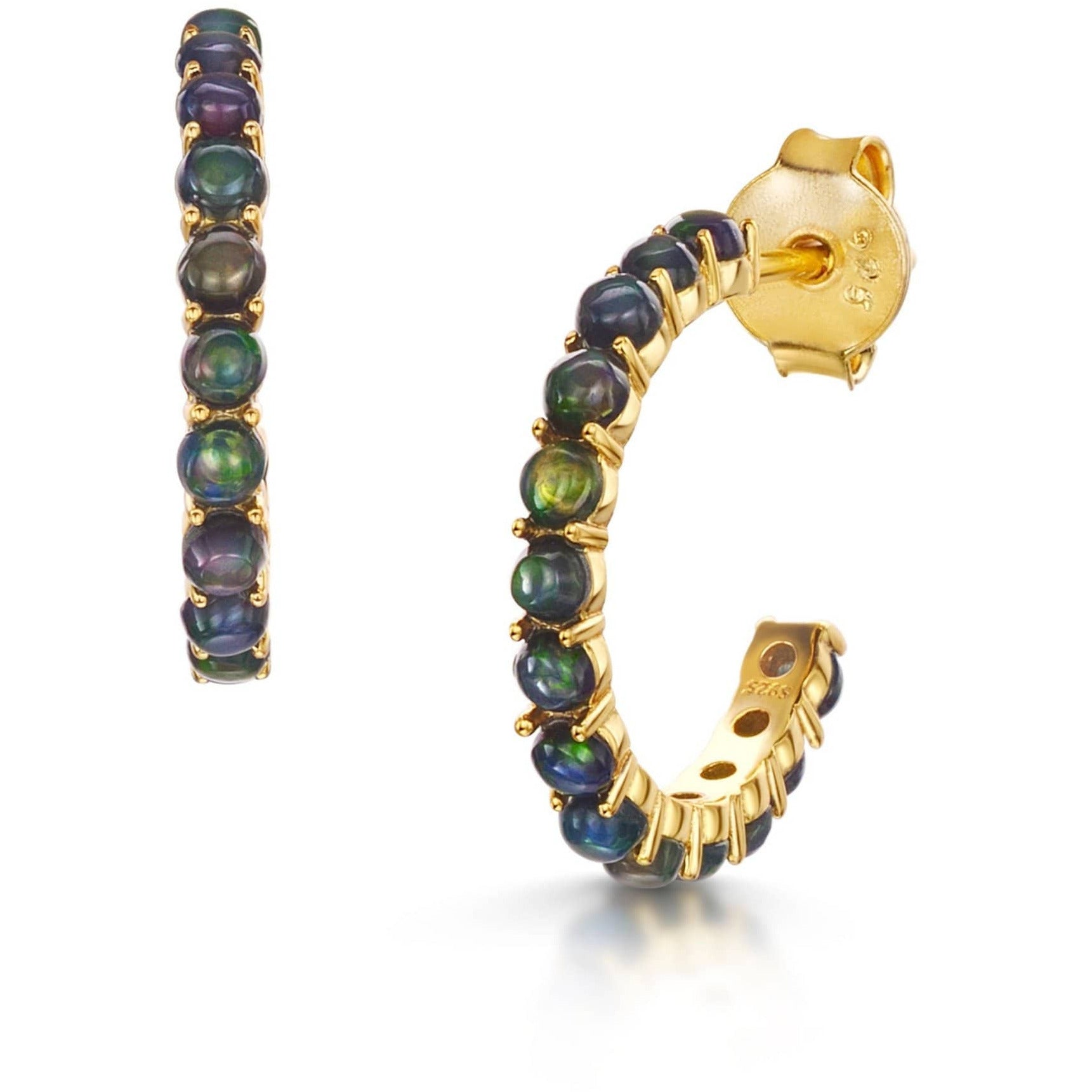 Fervor Montreal Earrings Black Opal Huggies