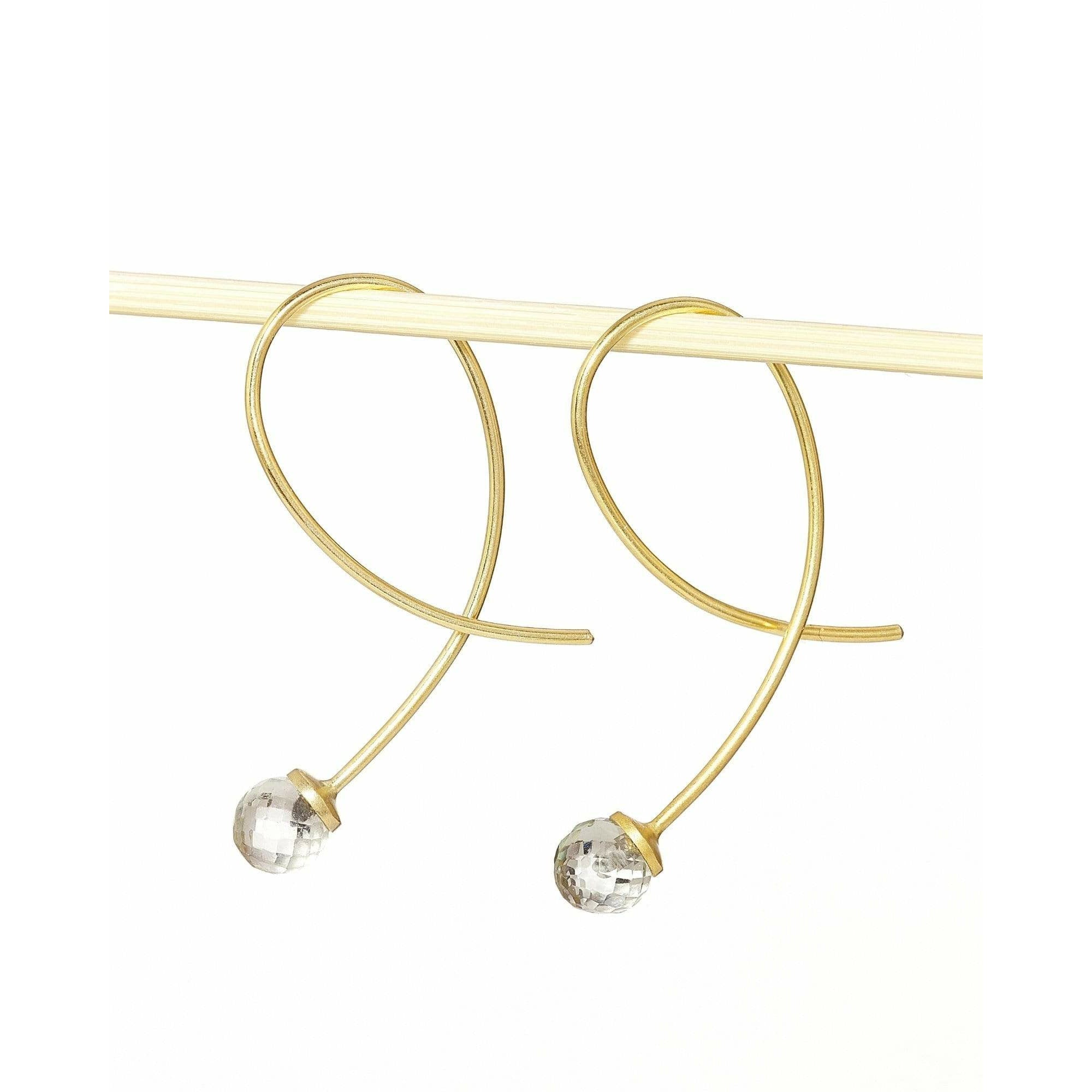 Fervor Montreal Earrings Crossover Green Amethyst Discoball Earrings