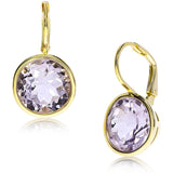 Fervor Montreal Earrings Elegant Round Lever Back Pink Amethyst Earrings