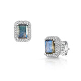 Fervor Montreal Earrings Emerald Cut Labradorite Halo Earrings