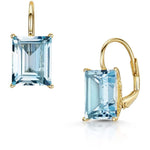 Fervor Montreal Earrings Emerald Cut Sky Blue Topaz Lever Back Earrings