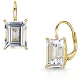 Fervor Montreal Earrings Emerald Cut White Topaz Lever Back Earrings