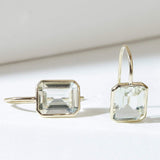 Fervor Montreal Earrings Green Amethyst Octagon Fish Hook Earrings