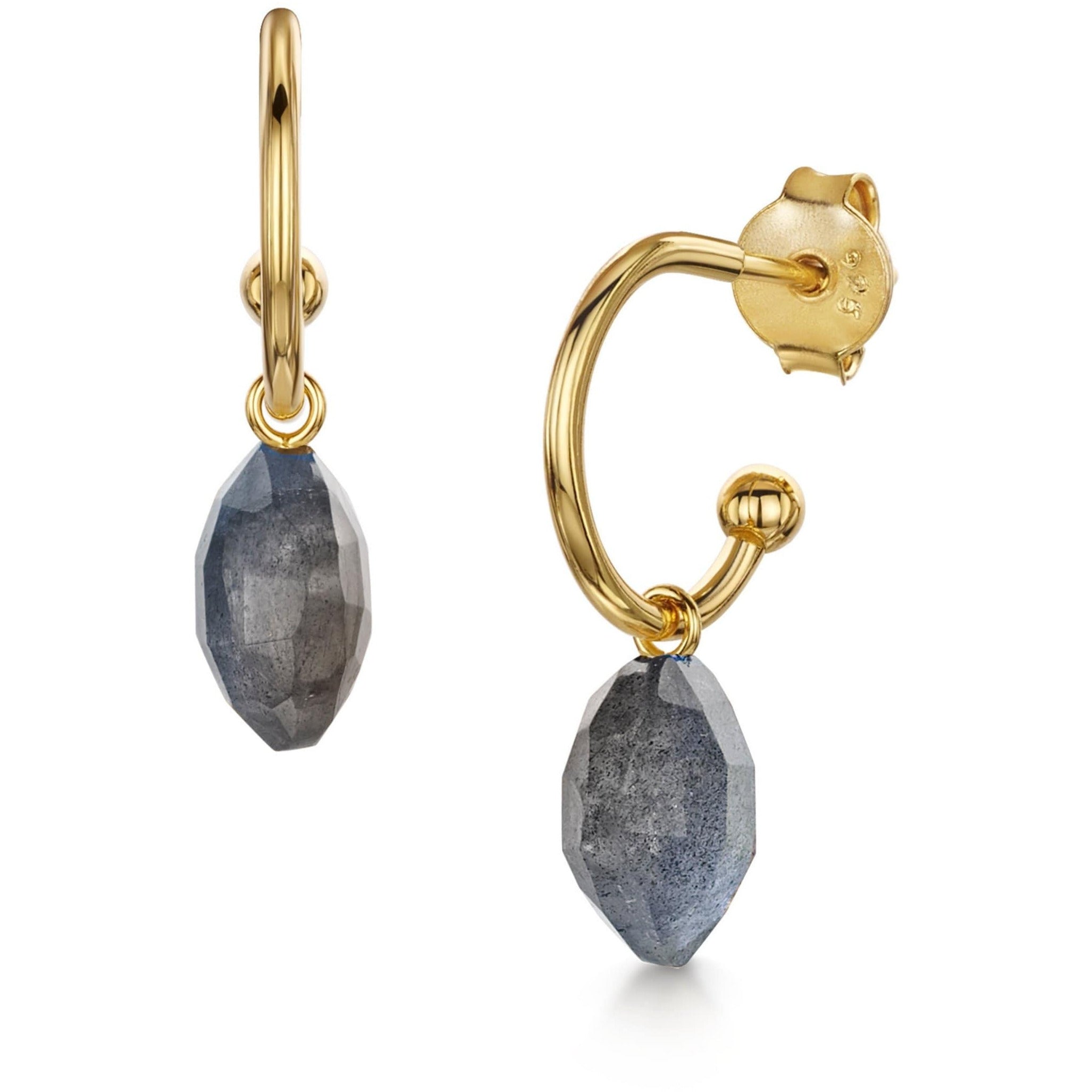 Fervor Montreal Earrings Labradorite Hanging Tile Earrings