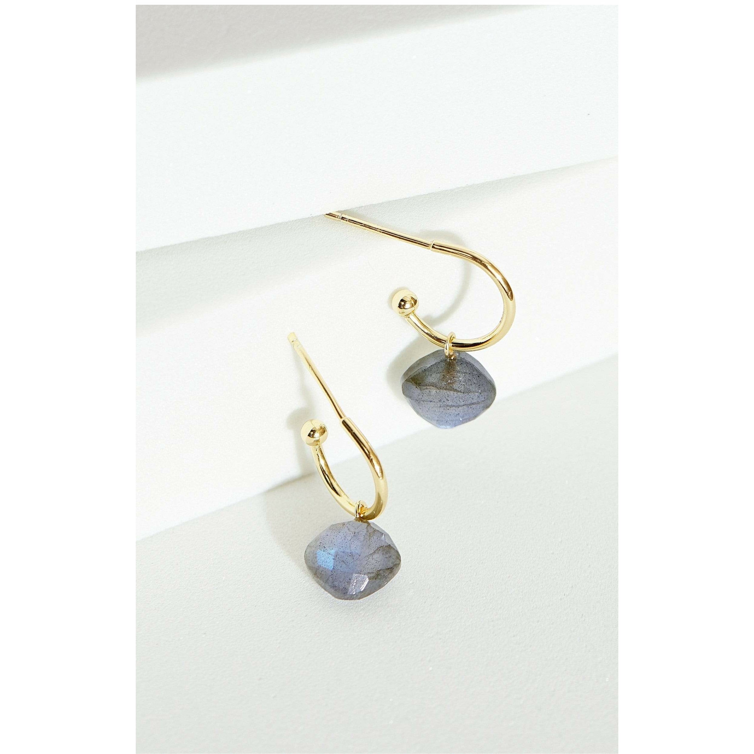 Fervor Montreal Earrings Labradorite Hanging Tile Earrings