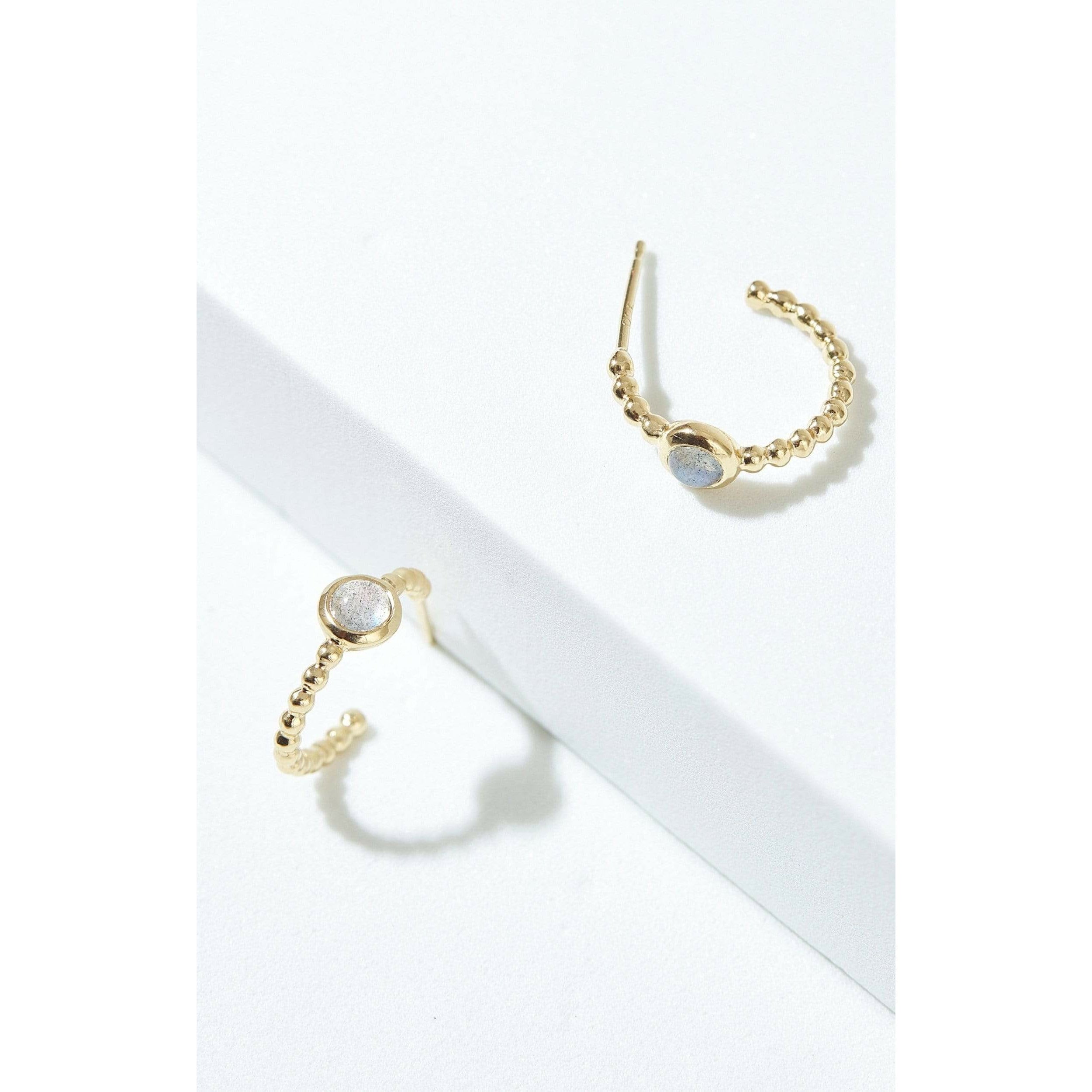 Fervor Montreal Earrings Labradorite Huggie Hoop Earrings