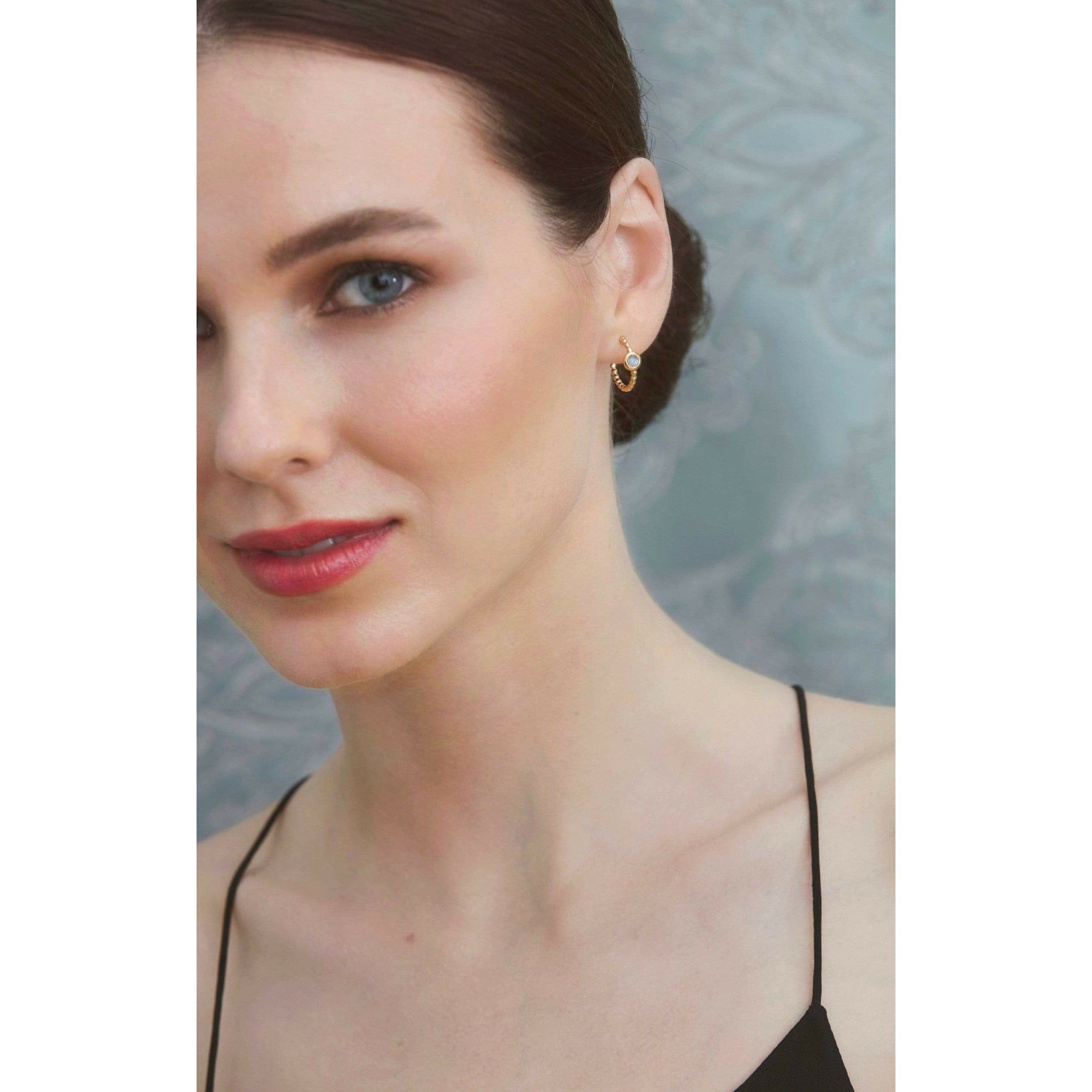 Fervor Montreal Earrings Labradorite Huggie Hoop Earrings