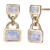 Fervor Montreal Earrings Malaika Rainbow Moonstone Double Octagon Earrings