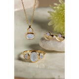 Fervor Montreal Earrings Malaika Rainbow Moonstone Round Eclipse Earrings