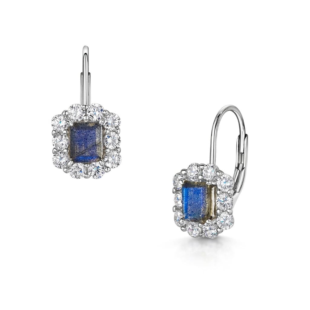 Fervor Montreal Earrings Mini Emerald Cut Labradorite Earrings