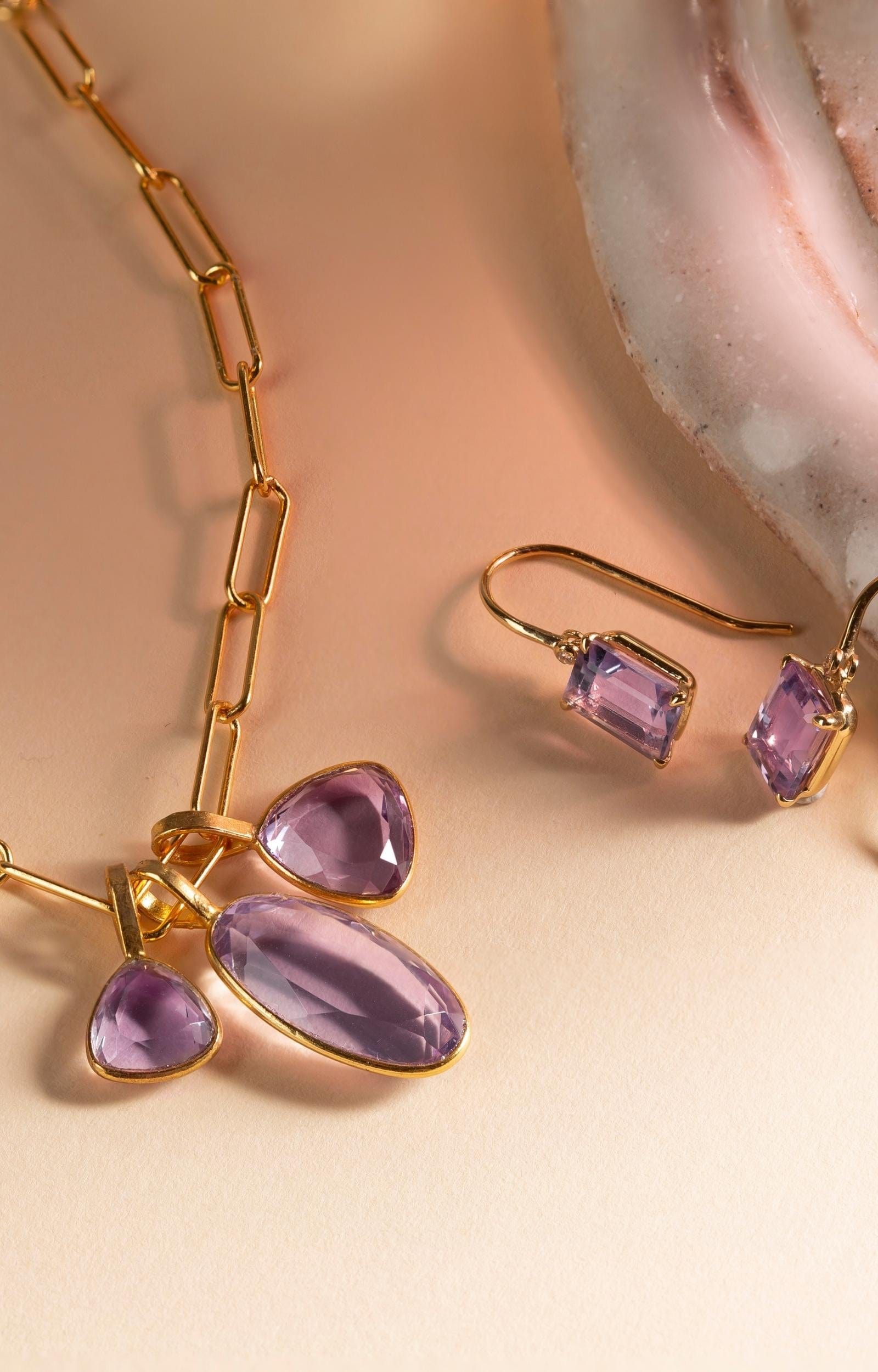 Fervor Montreal Earrings Pink Amethyst Dangle Earrings