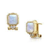 Fervor Montreal Earrings Rainbow Moonstone Asscher Cut Earrings