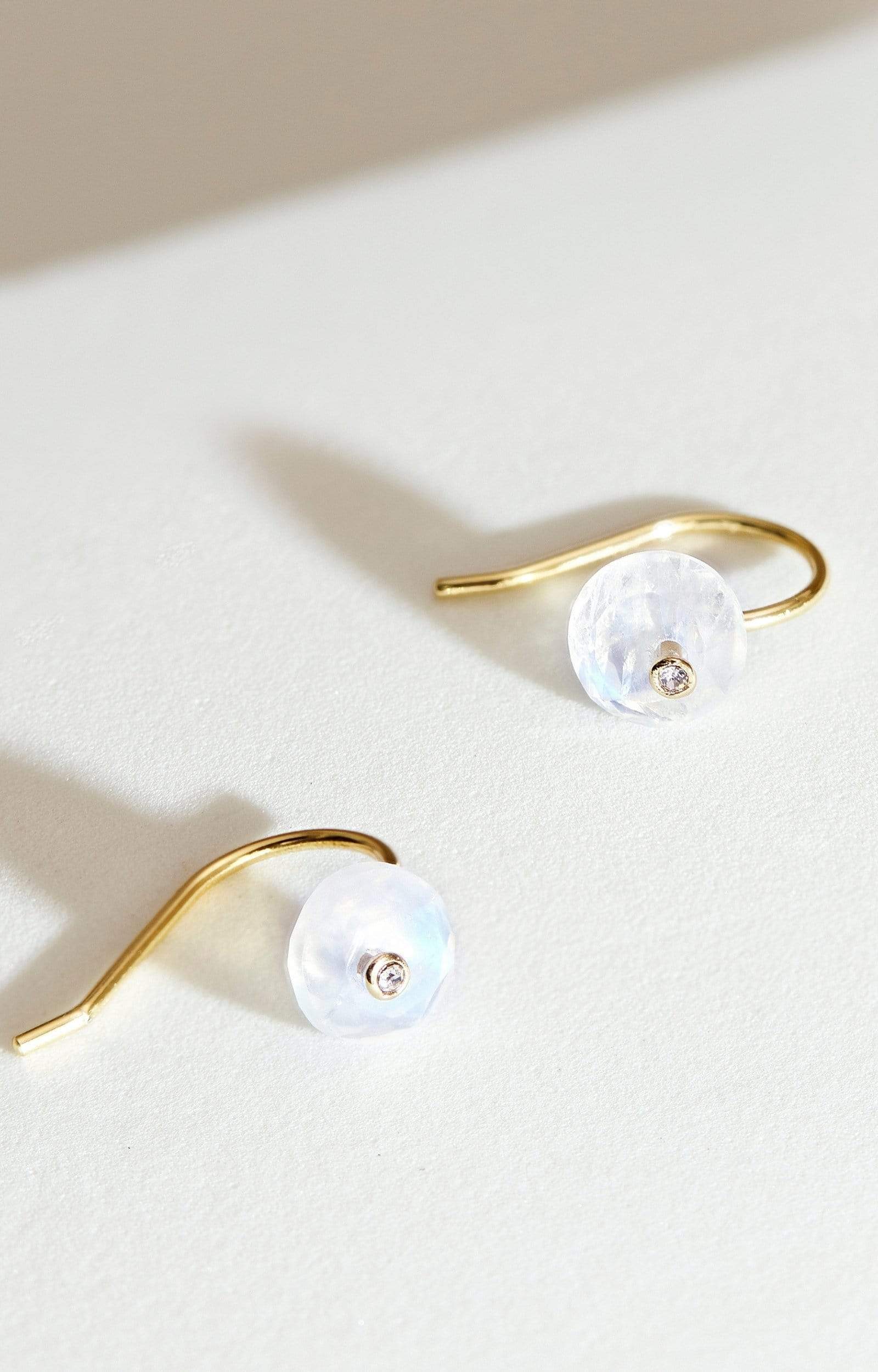 Fervor Montreal Earrings Rainbow Moonstone Disc Earrings