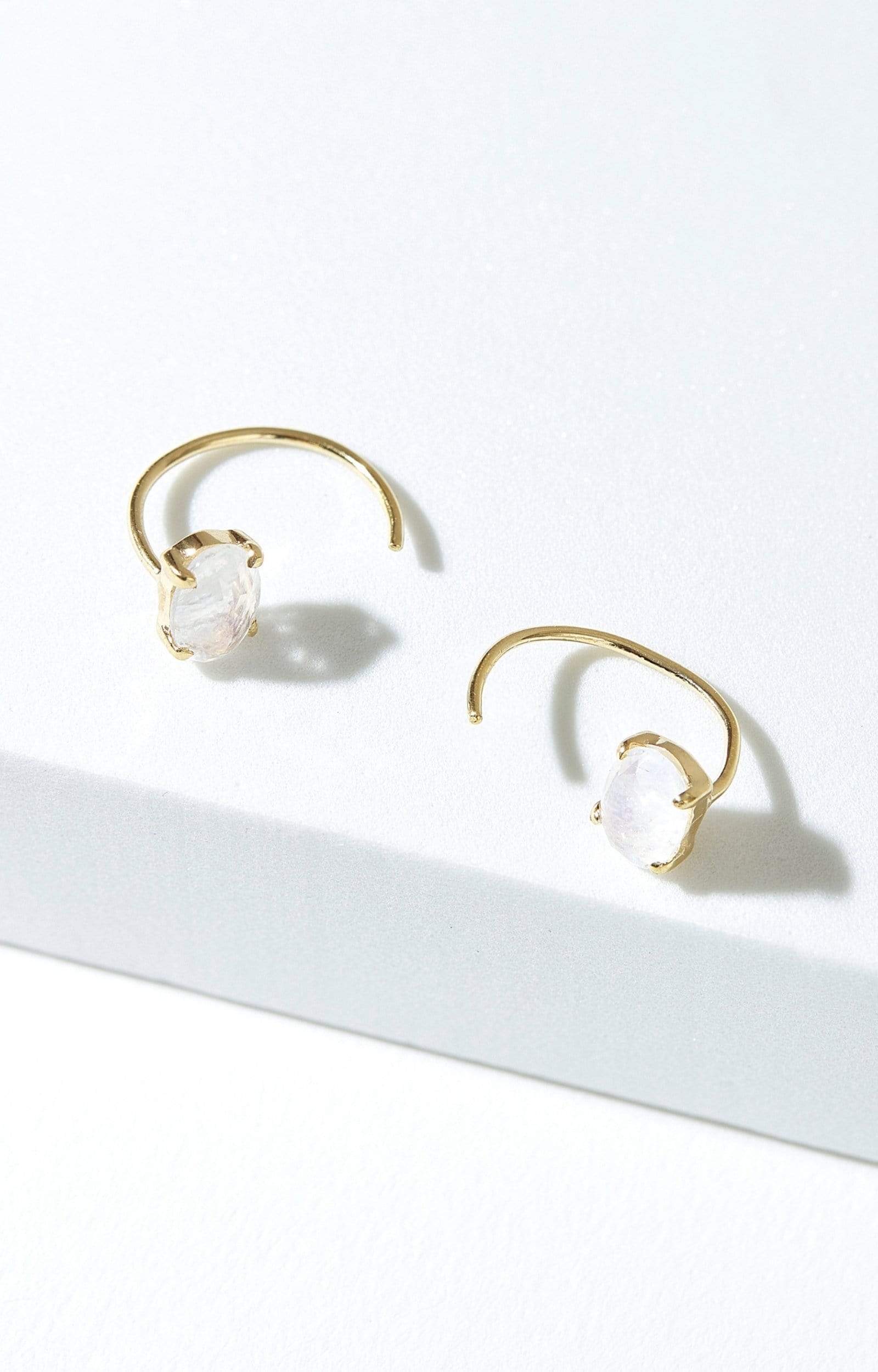 Fervor Montreal Earrings Rainbow Moonstone Hoop Earrings