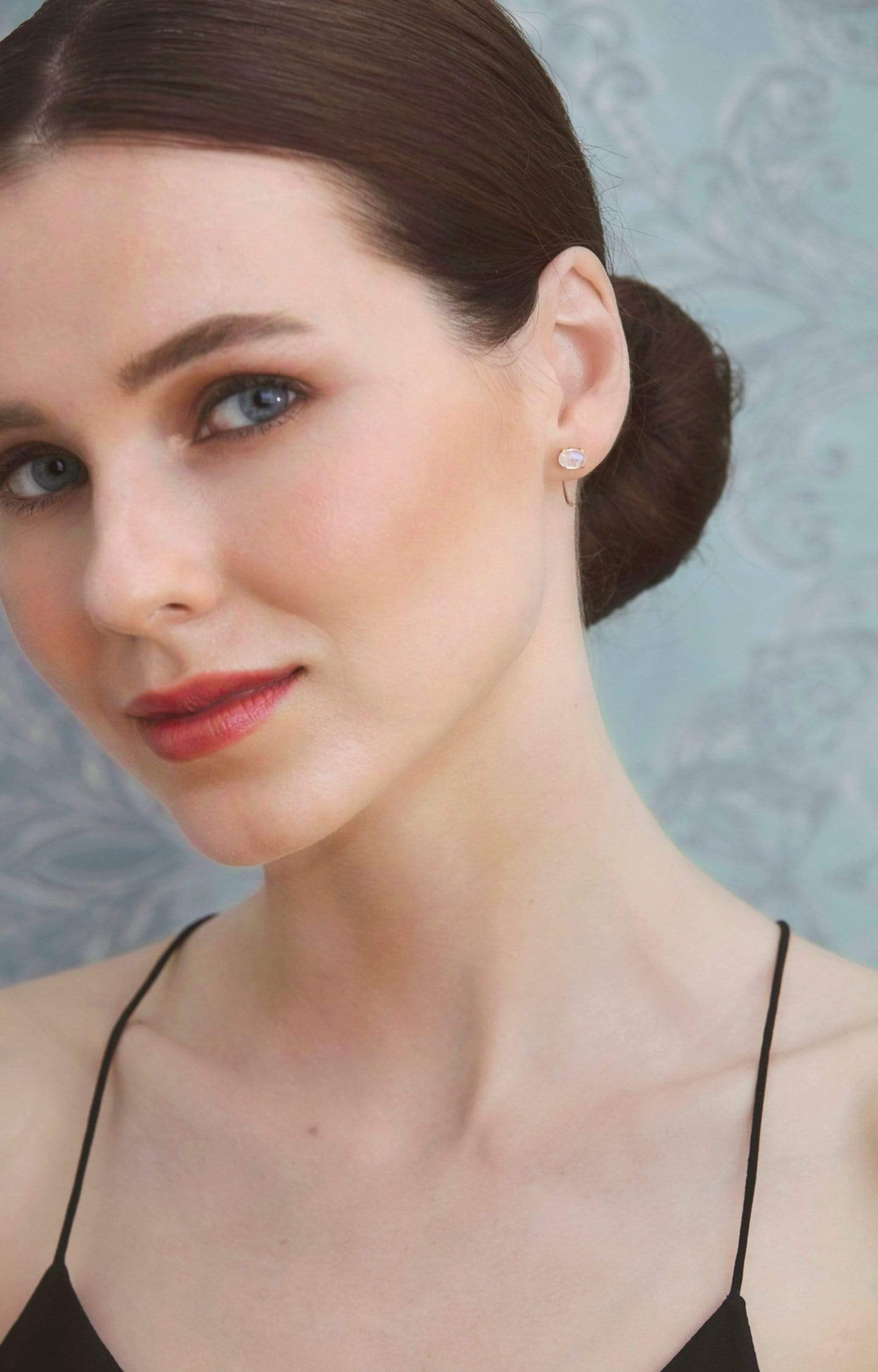 Fervor Montreal Earrings Rainbow Moonstone Hoop Earrings