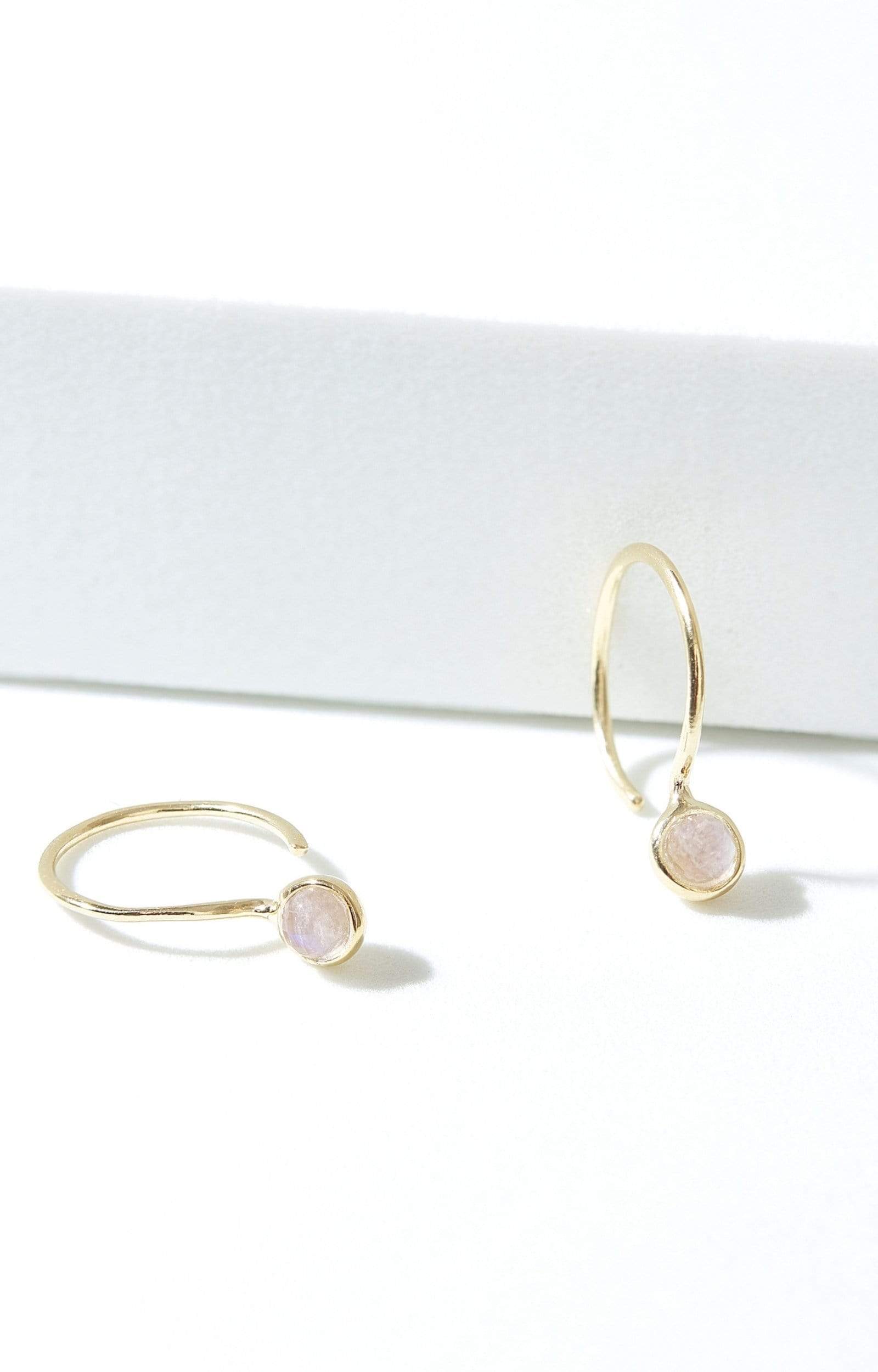 Fervor Montreal Earrings Rainbow Moonstone Petite Earrings