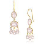 Fervor Montreal Earrings Rose Quartz Chandelier Earrings