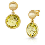 Fervor Montreal Earrings Round Shimmering Lemon Quartz Dangle Earrings