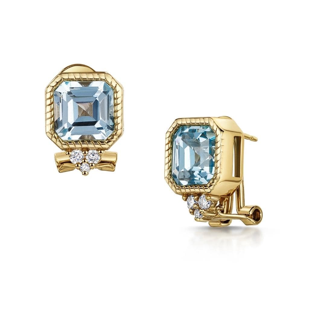 Fervor Montreal Earrings Sky Blue Topaz Asscher Cut Earrings