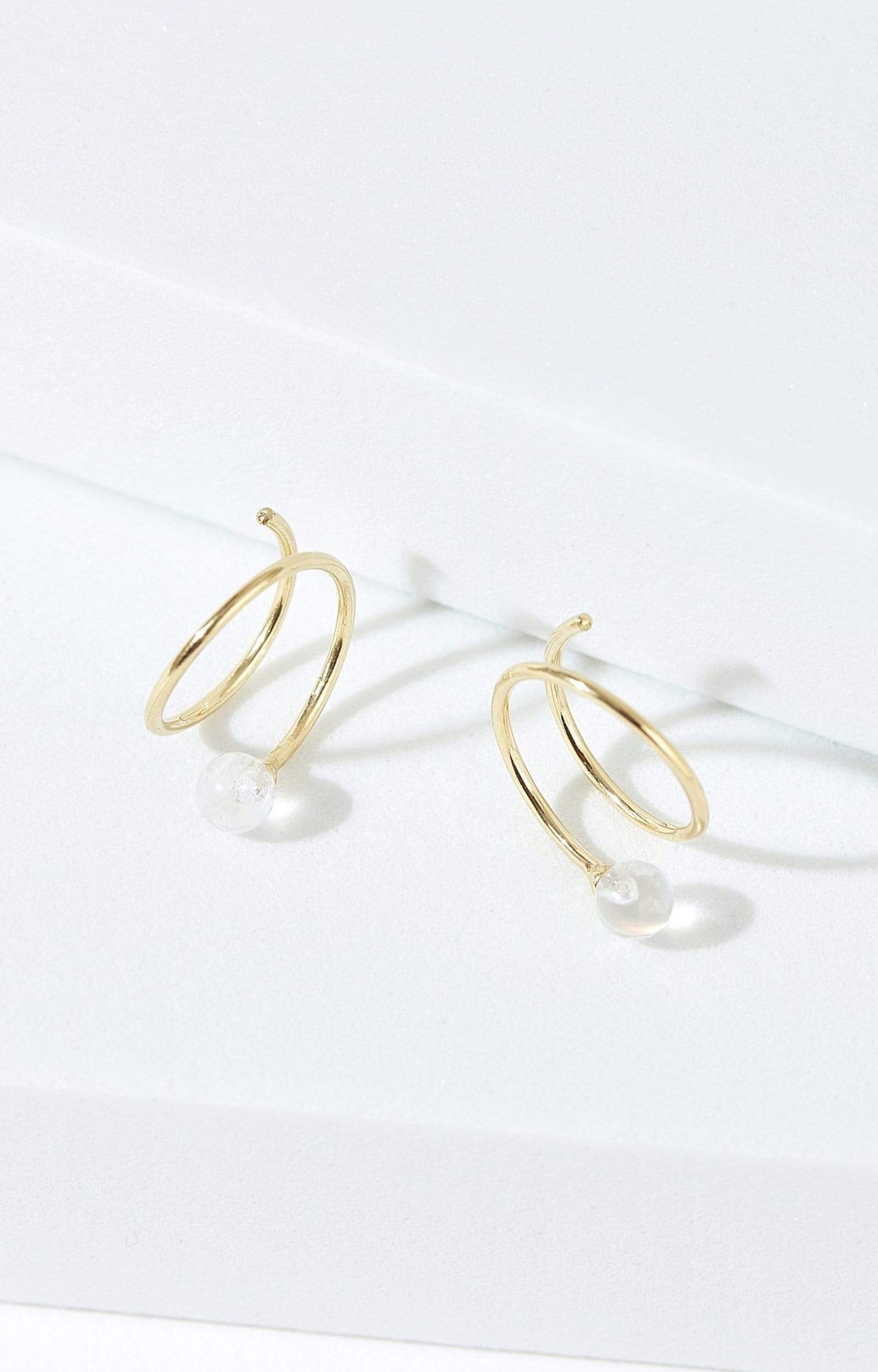 Fervor Montreal Earrings Spiral Rainbow Moonstone Earrings