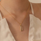 Fervor Montreal Elongated Baguette Green Amethyst Necklace