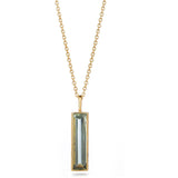 Fervor Montreal Elongated Baguette Green Amethyst Necklace