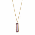 Fervor Montreal Elongated Baguette Pink Amethyst Necklace