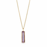Fervor Montreal Elongated Baguette Pink Amethyst Necklace