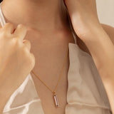Fervor Montreal Elongated Baguette Pink Amethyst Necklace