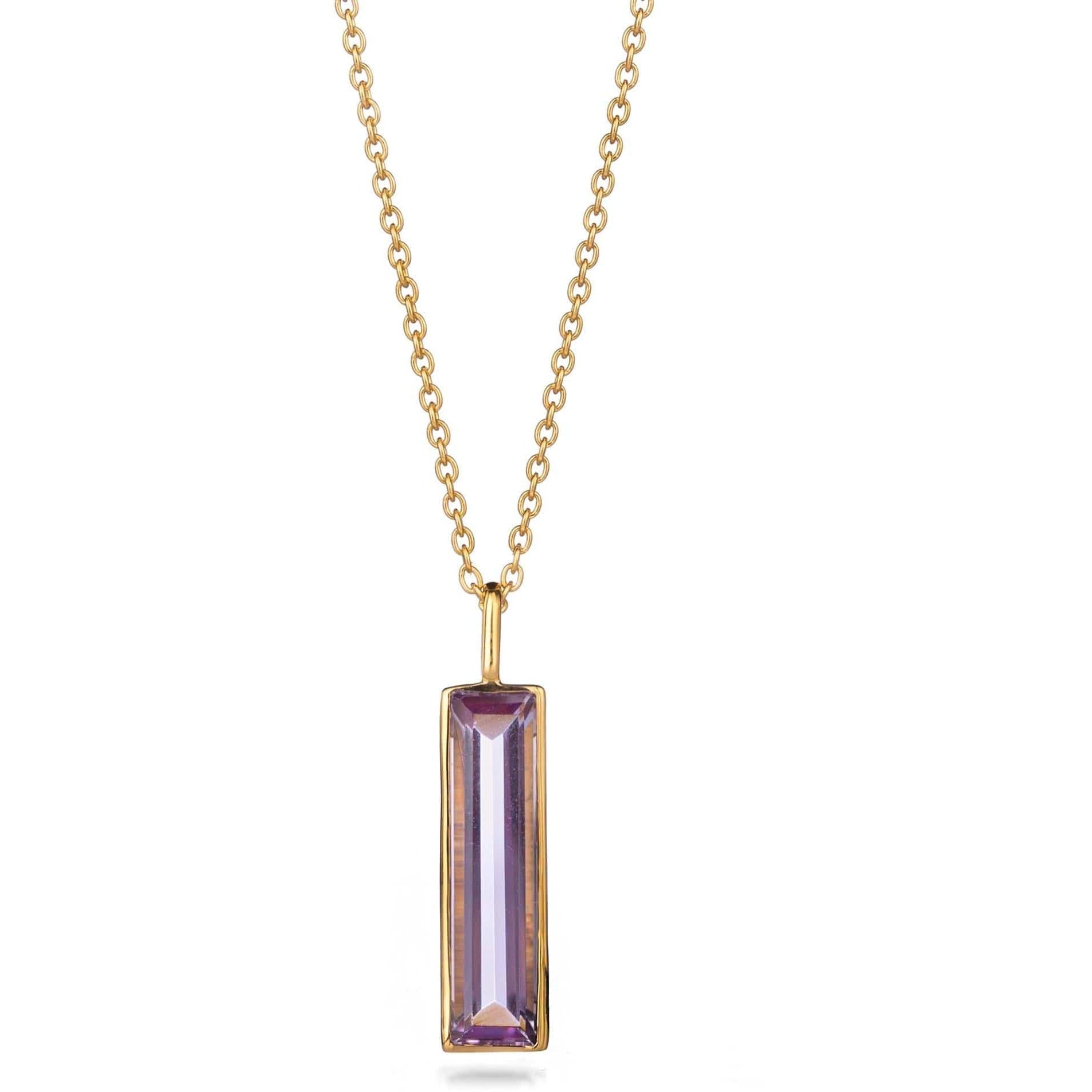 Fervor Montreal Elongated Baguette Pink Amethyst Necklace