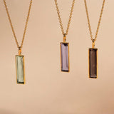 Fervor Montreal Elongated Baguette Pink Amethyst Necklace