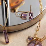 Fervor Montreal Elongated Baguette Pink Amethyst Necklace