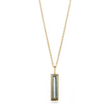 Fervor Montreal Elongated Baguette Sky Blue Topaz Necklace