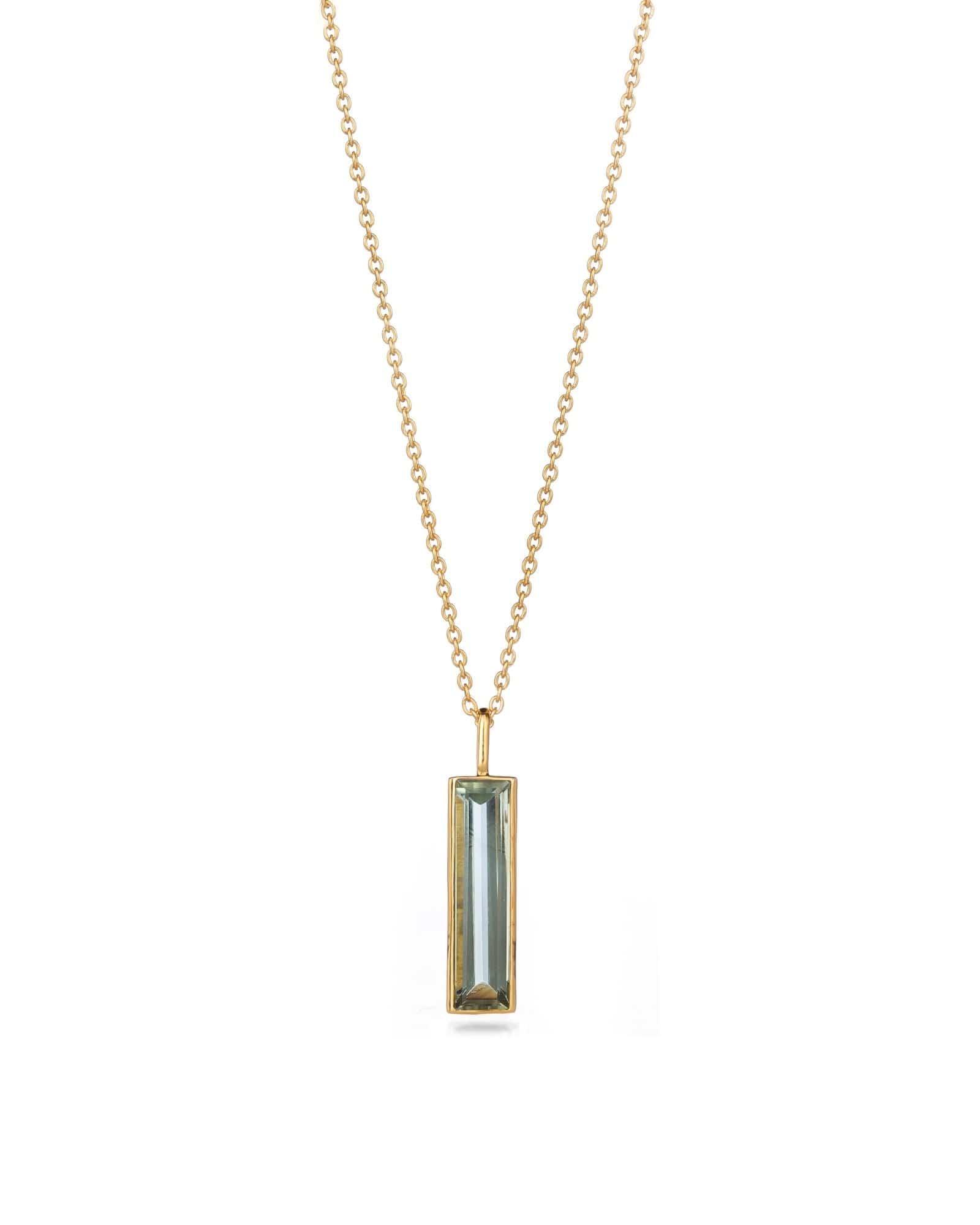 Fervor Montreal Elongated Baguette Sky Blue Topaz Necklace