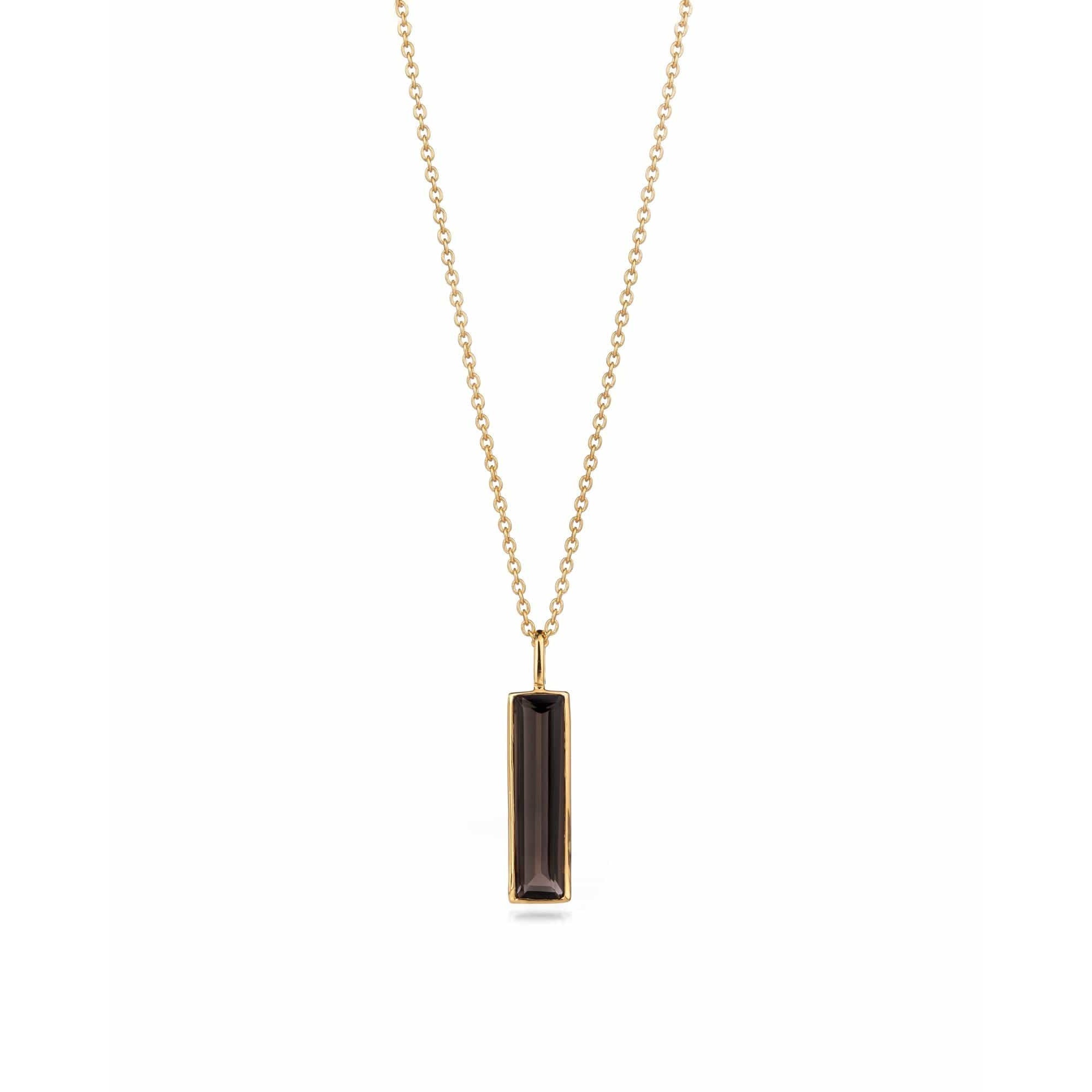 Fervor Montreal Elongated Baguette Smoy Quartz Necklace