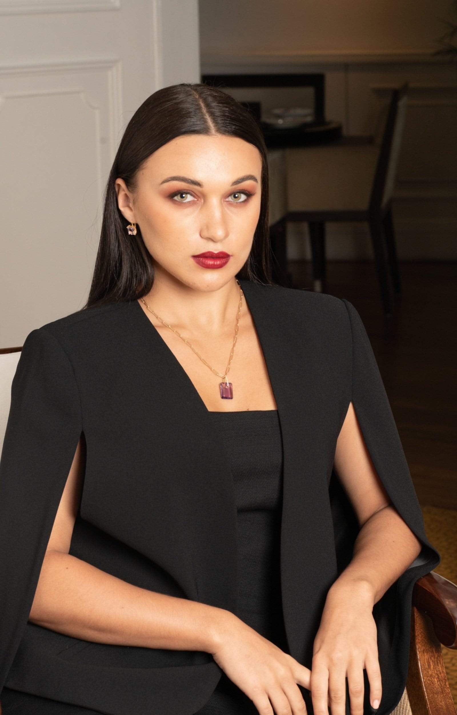 Fervor Montreal Necklace Amethyst Slab Necklace