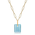 Fervor Montreal Necklace Aquamarine Slab Necklace