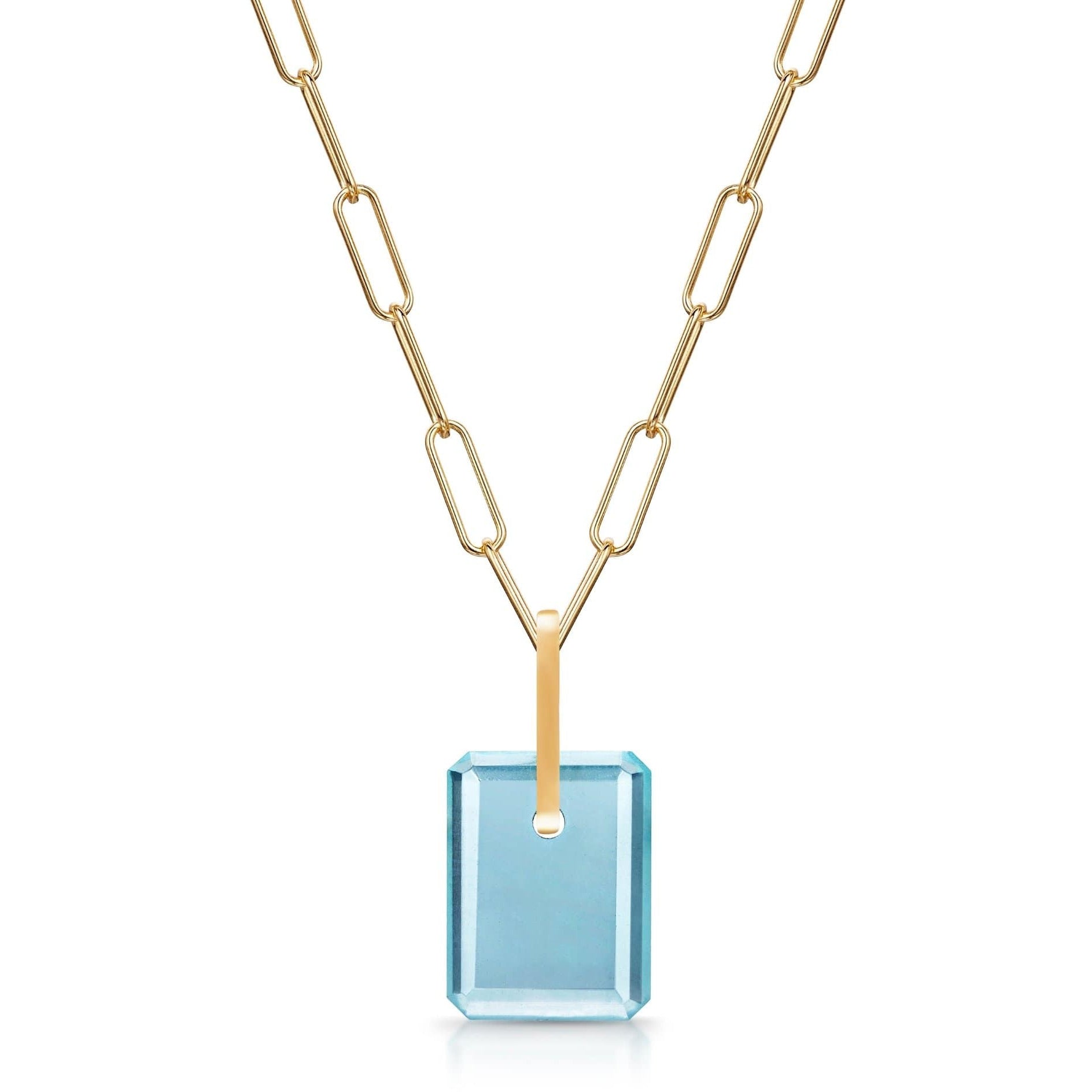 Fervor Montreal Necklace Aquamarine Slab Necklace